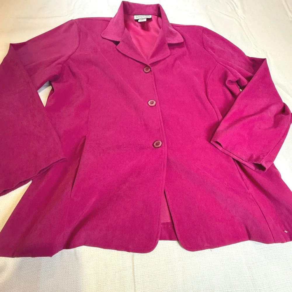 Vintage‎ Notations Pink Blazer Jacket Large Y2K Careercore